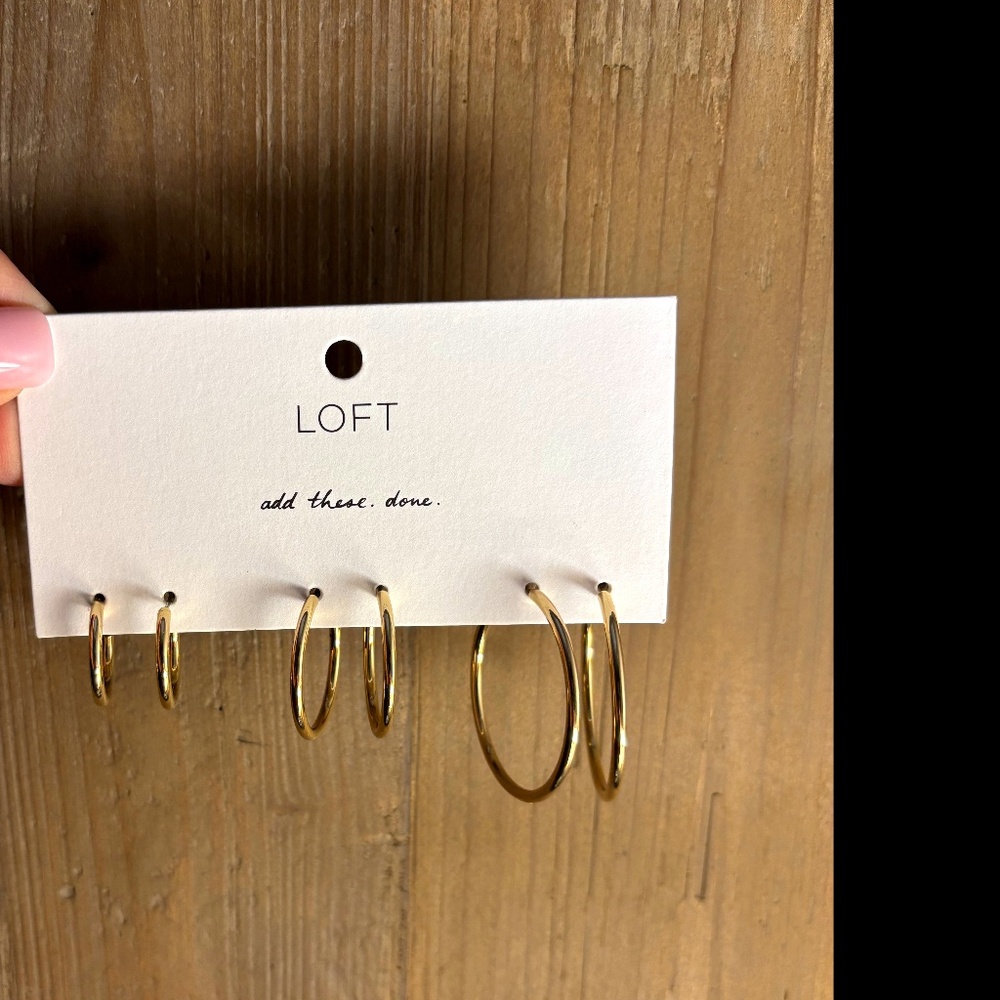 Ann Taylor LOFT Gold Hoops - BRAND NEW